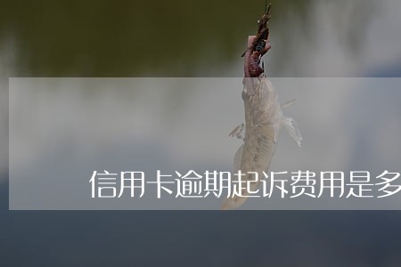 信用卡逾期起诉费用是多少 信用卡逾期起诉费用是多少