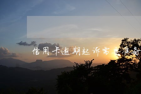 信用卡逾期起诉需要准备什么 信用卡逾期起诉需要准备什么