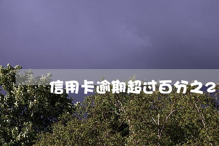 信用卡逾期超过百分之24