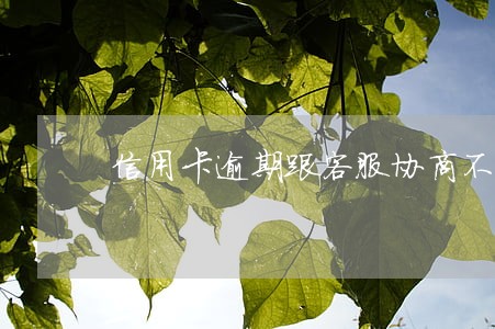 信用卡逾期跟客服协商不协商