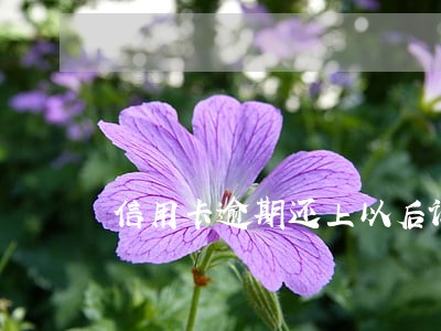 信用卡逾期还上以后记录能消除吗