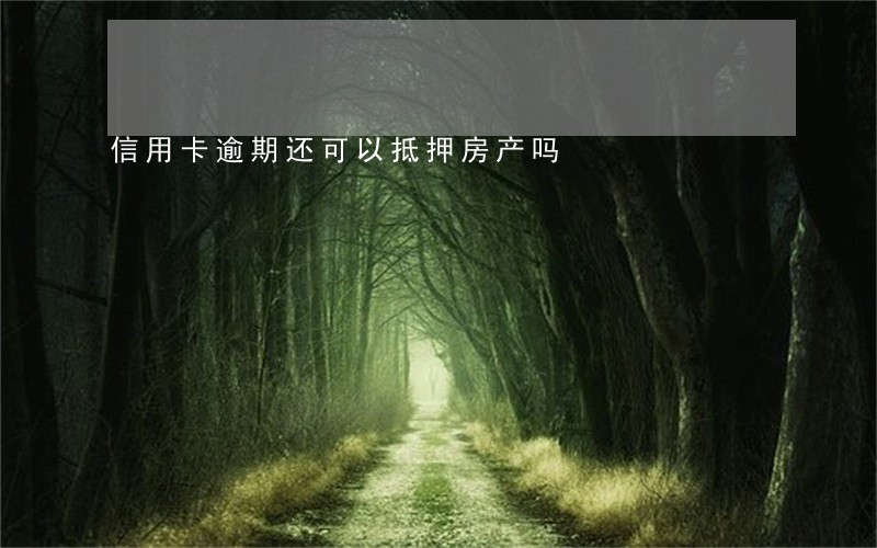 信用卡逾期还可以抵押房产吗 信用卡逾期还可以抵押房产吗