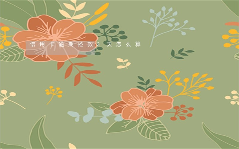 信用卡逾期还款3天怎么算