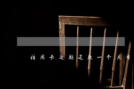 信用卡逾期还款一个月有什么影响