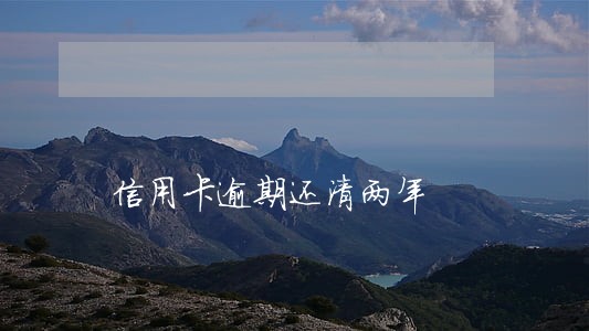 信用卡逾期还清两年