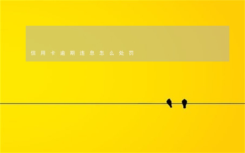 信用卡逾期违息怎么处罚 信用卡逾期违息怎么处罚