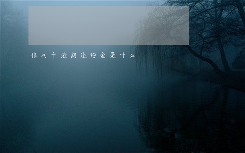 信用卡逾期违约金是什么 信用卡逾期违约金是什么
