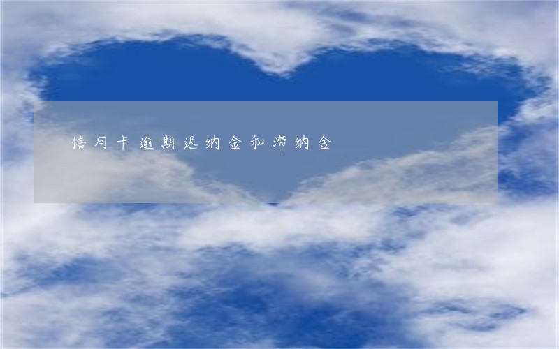 信用卡逾期迟纳金和滞纳金 信用卡逾期迟纳金和滞纳金