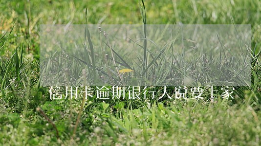 信用卡逾期银行人说要上家
