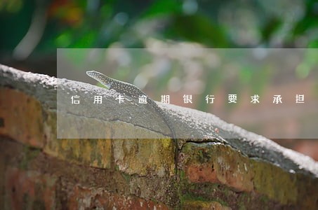 信用卡逾期银行要求承担诉讼费