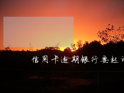 信用卡逾期银行要起诉广发