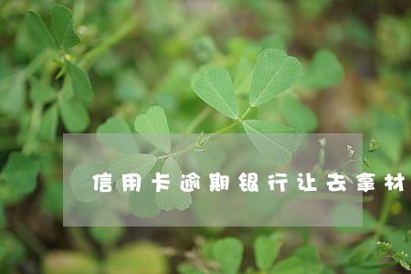 信用卡逾期银行让去拿材料 信用卡逾期银行让去拿材料