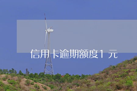 信用卡逾期额度1元