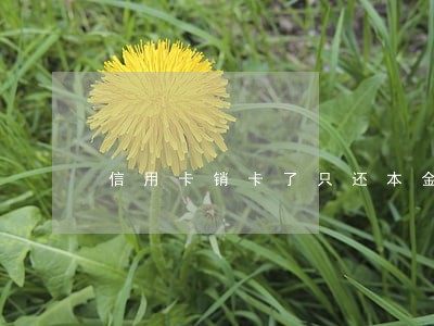 信用卡销卡了只还本金可以么 信用卡销卡了只还本金可以么
