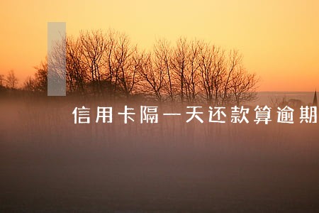 信用卡隔一天还款算逾期 信用卡隔一天还款算逾期