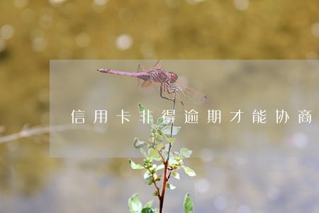 信用卡非得逾期才能协商吗