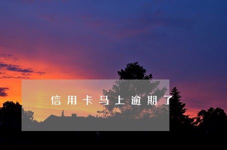 信用卡马上逾期了 信用卡马上逾期了