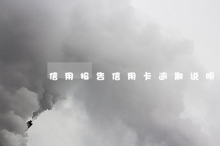 信用报告信用卡逾期说明 信用报告信用卡逾期说明
