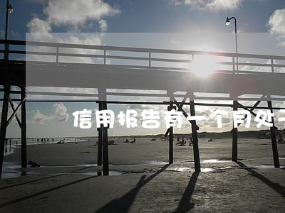 信用报告有一个月处于逾期状态 信用报告有一个月处于逾期状态