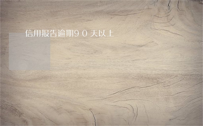 信用报告逾期90天以上