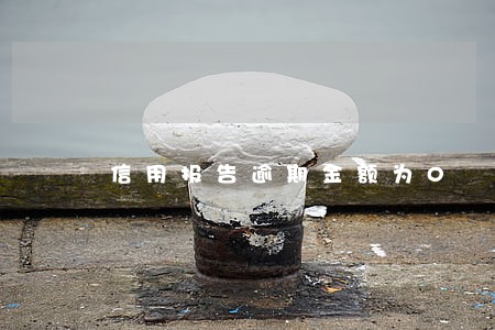 信用报告逾期金额为0 信用报告逾期金额为0
