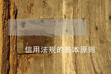 信用法规的基本原则 信用法规的基本原则