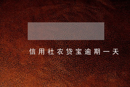 信用社农贷宝逾期一天 信用社农贷宝逾期一天