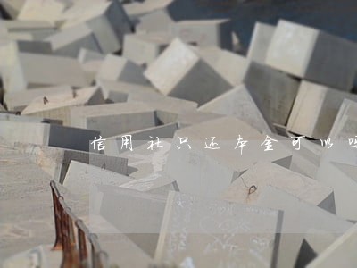 信用社只还本金可以吗 信用社只还本金可以吗