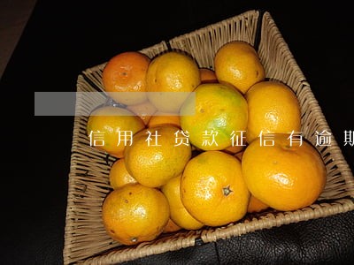 信用社贷款征信有逾期记录 信用社贷款征信有逾期记录