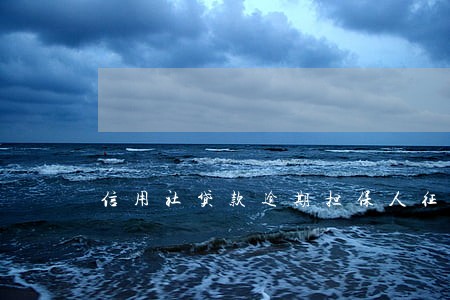 信用社贷款逾期担保人征信 信用社贷款逾期担保人征信