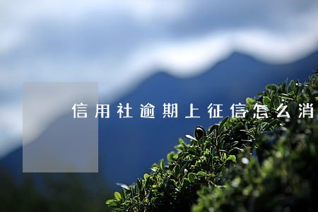 信用社逾期上征信怎么消除 信用社逾期上征信怎么消除