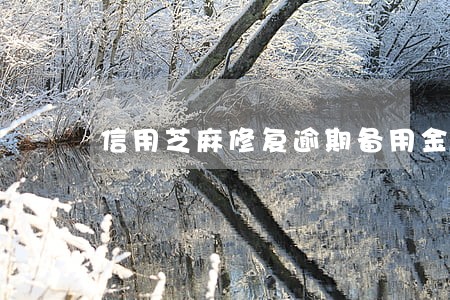 信用芝麻修复逾期备用金 信用芝麻修复逾期备用金