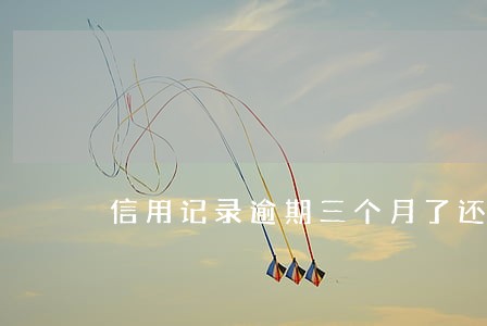 信用记录逾期三个月了还不上