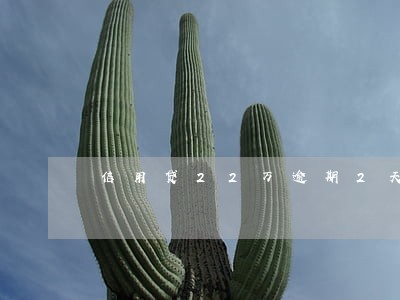 信用贷22万逾期2天 信用贷22万逾期2天