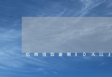 信用贷款逾期30天以上 信用贷款逾期30天以上