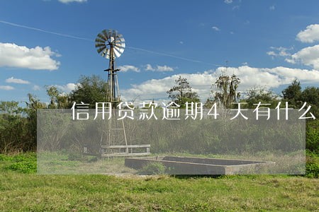 信用贷款逾期4天有什么后果 信用贷款逾期4天有什么后果