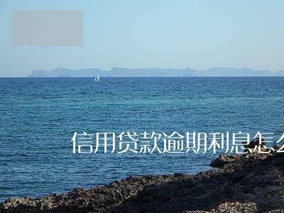 信用贷款逾期利息怎么算 信用贷款逾期利息怎么算