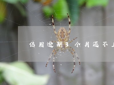 信用逾期3个月还不上 信用逾期3个月还不上