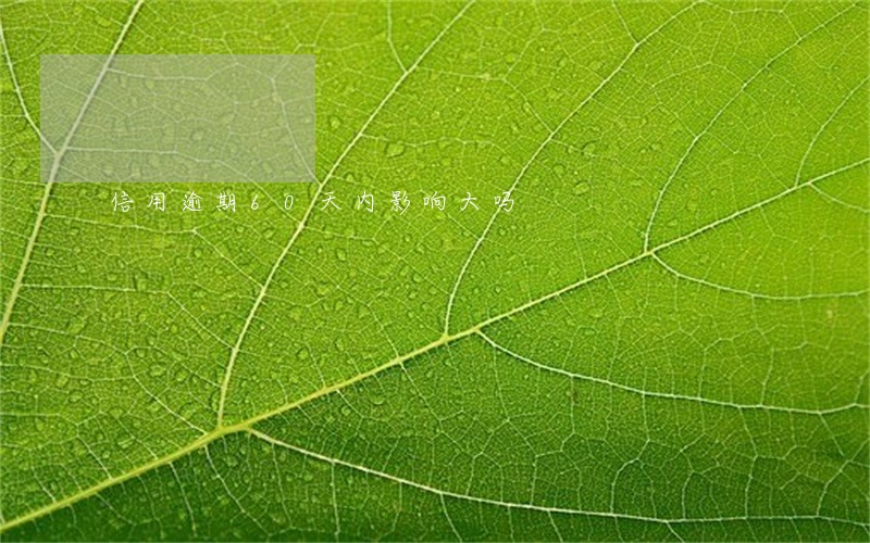 信用逾期60天内影响大吗 信用逾期60天内影响大吗
