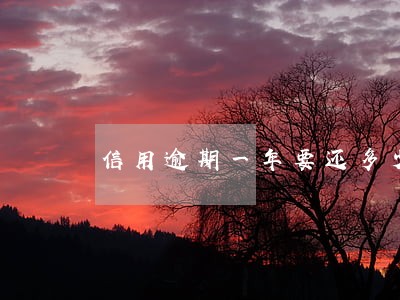信用逾期一年要还多少