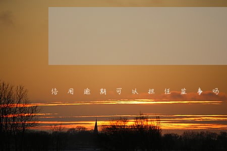 信用逾期可以担任监事吗