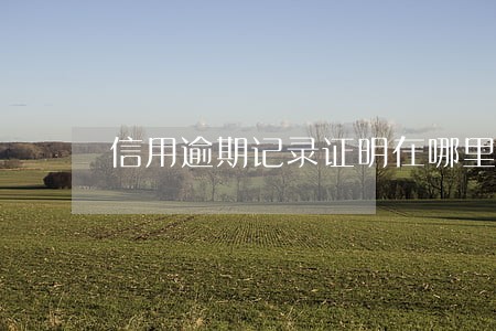 信用逾期记录证明在哪里办 信用逾期记录证明在哪里办