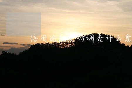 信用逾期走访调查什么意思 信用逾期走访调查什么意思