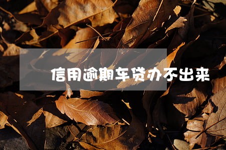 信用逾期车贷办不出来 信用逾期车贷办不出来