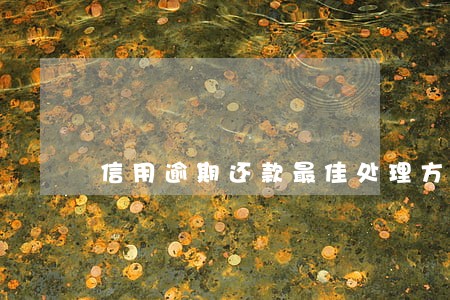 信用逾期还款最佳处理方法 信用逾期还款最佳处理方法