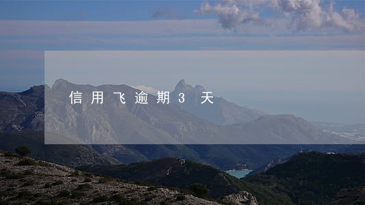 信用飞逾期3天 信用飞逾期3天