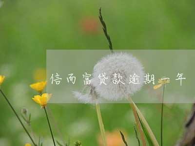信而富贷款逾期一年 信而富贷款逾期一年