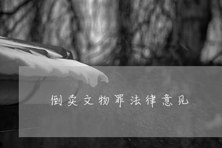 倒卖文物罪法律意见 倒卖文物罪法律意见