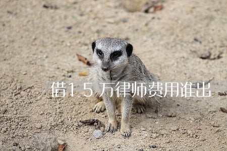 借15万律师费用谁出 借15万律师费用谁出