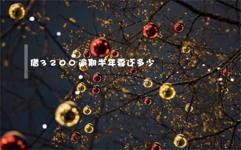 借3200逾期半年要还多少 借3200逾期半年要还多少